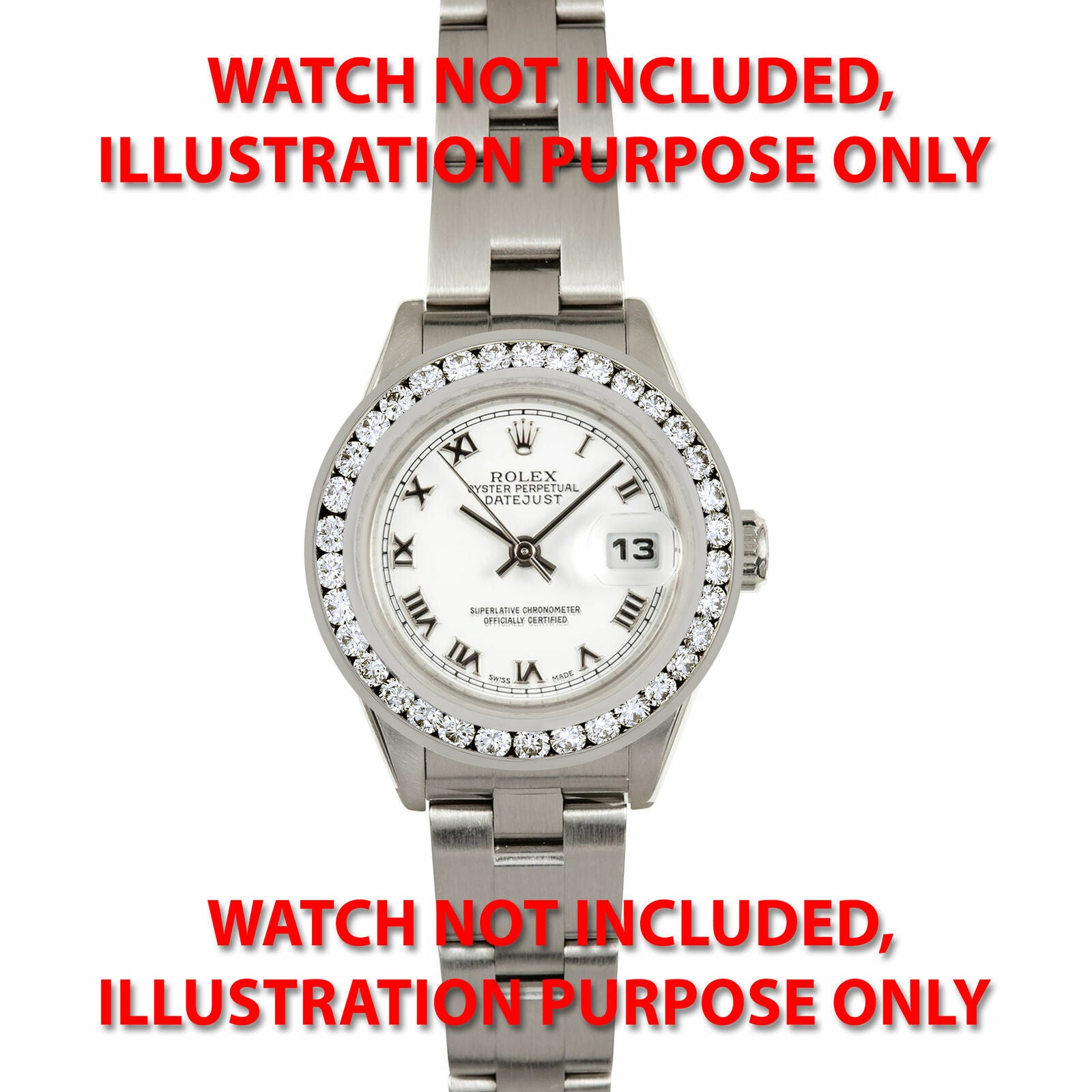 1.50CT CHANNEL 14K WHITE GOLD DIAMOND BEZEL FOR ROLEX 26MM DATEJUST, PRESIDENT