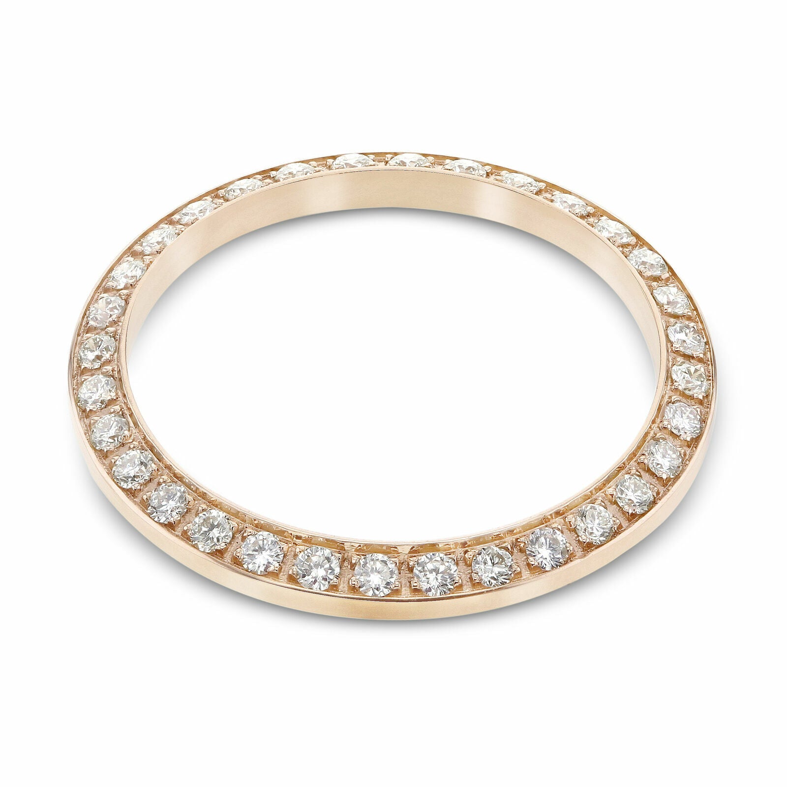 .70CT BEAD SET DIAMOND BEZEL 18K ROSE GOLD FOR ROLEX DATEJUST, PRESIDENT 26MM