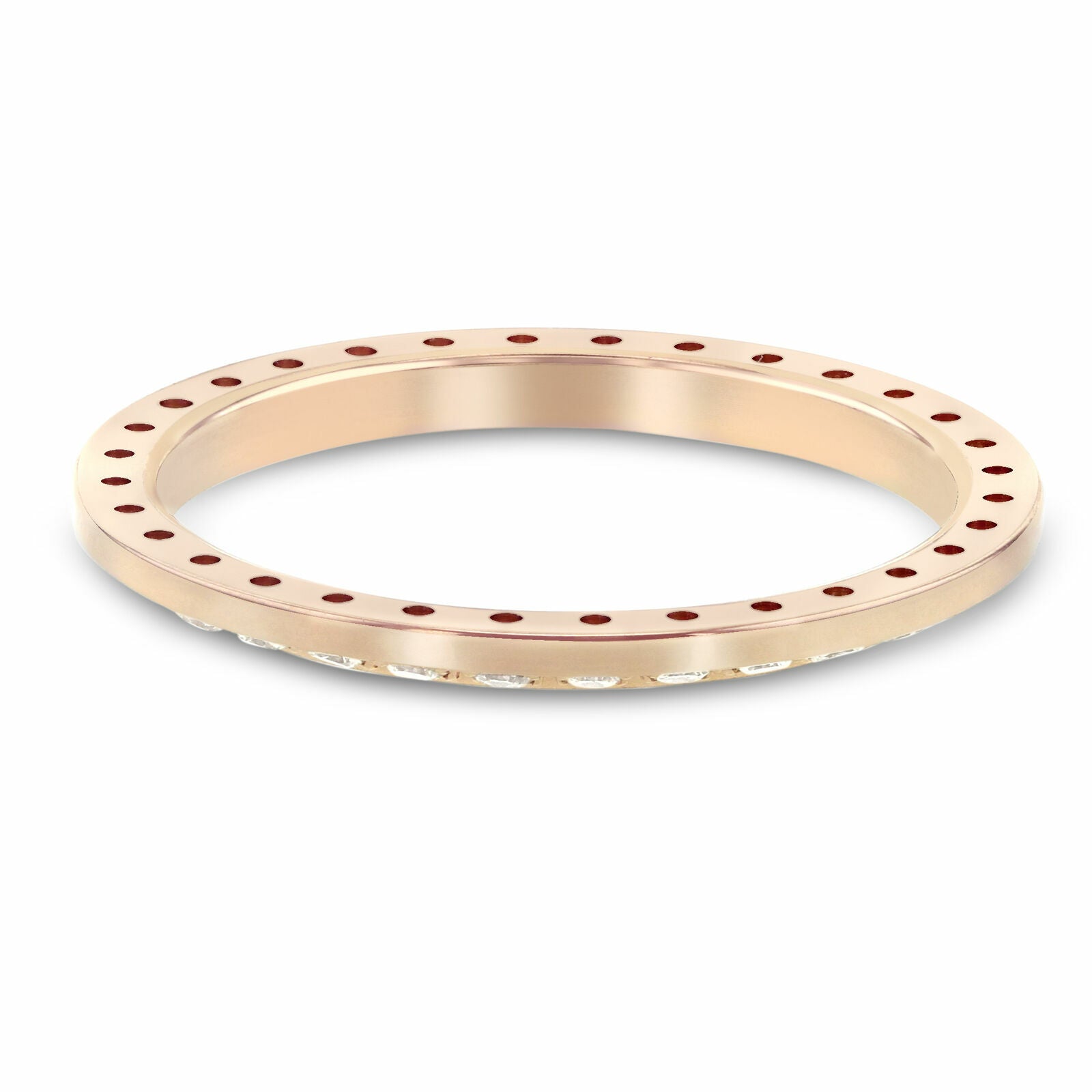 .70CT BEAD SET DIAMOND BEZEL 18K ROSE GOLD FOR ROLEX DATEJUST, PRESIDENT 26MM