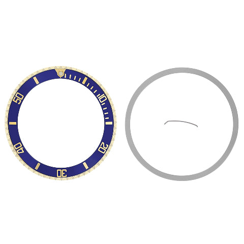 18KY BEZEL, INSERT & SPRING KIT FOR ROLEX SAPPHIRE MODEL SUB 16613, 16618, 16808
