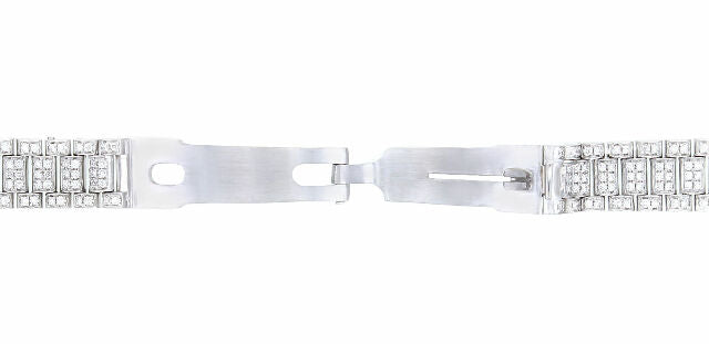 13MM 18K WHITE GOLD ALL DIAMOND PRESIDENT WATCH BAND FOR ROLEX 26MM DATEJUST