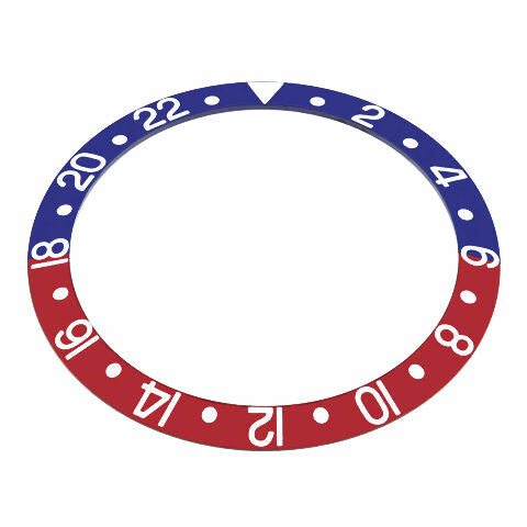 BEZEL INSERT FOR SAPPHIRE MODEL ROLEX GMT MASTER II 16700, 16710, 16760  BLUE/RE