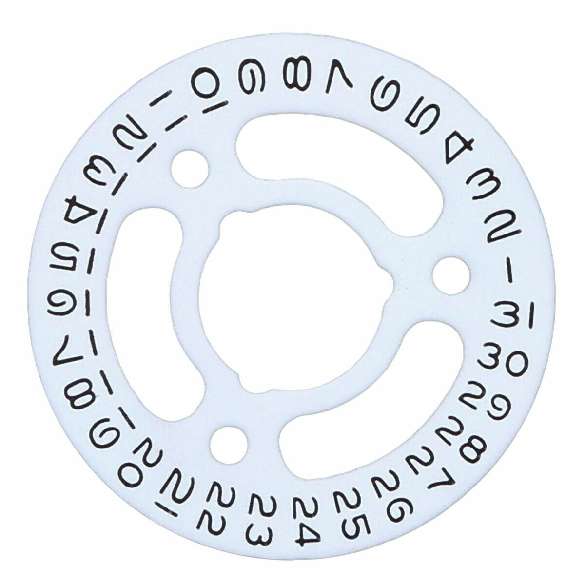 DATE DISC FOR ROLEX 2130-2135 MOVEMENT WHITE WITH BLACK NUMBERS