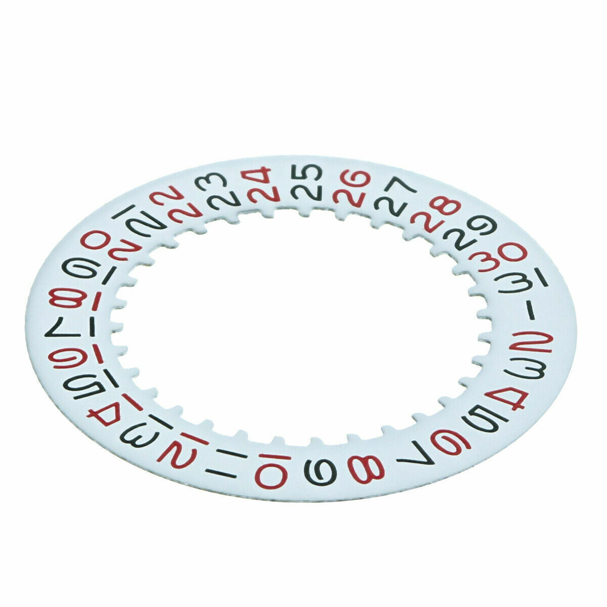 DATE DISC FOR ROLEX 3030-3035 MOVEMENT WHITE WITH RED/BLACK ALTERNATING NUMBERS