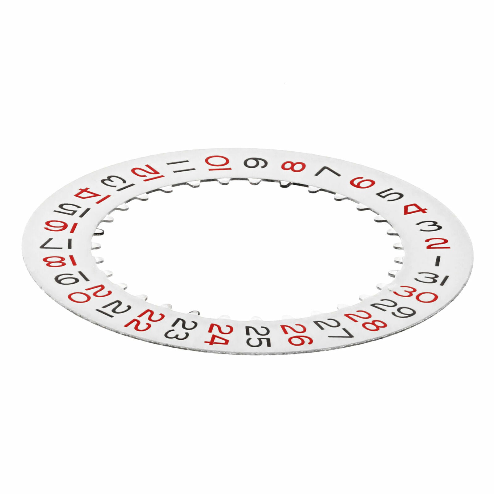 DATE DISC FOR ROLEX 3135-3155 MOVEMENT WHITE WITH RED/BLACK NUMBERS