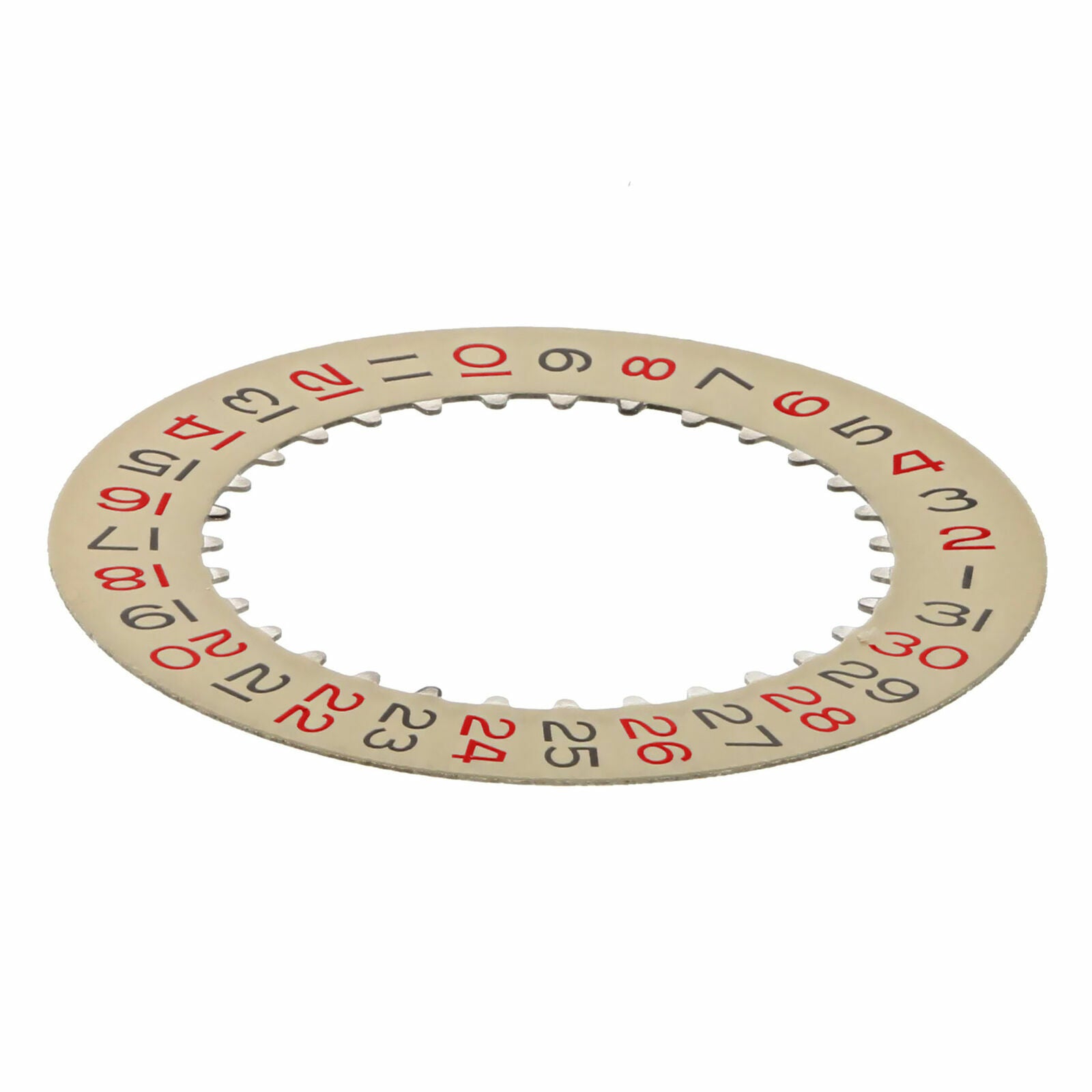 DATE DISC FITS ROLEX 3135-3155 MOVEMENT CHAMPAGNE YELLOW WITH RED/BLACK NUMBERS