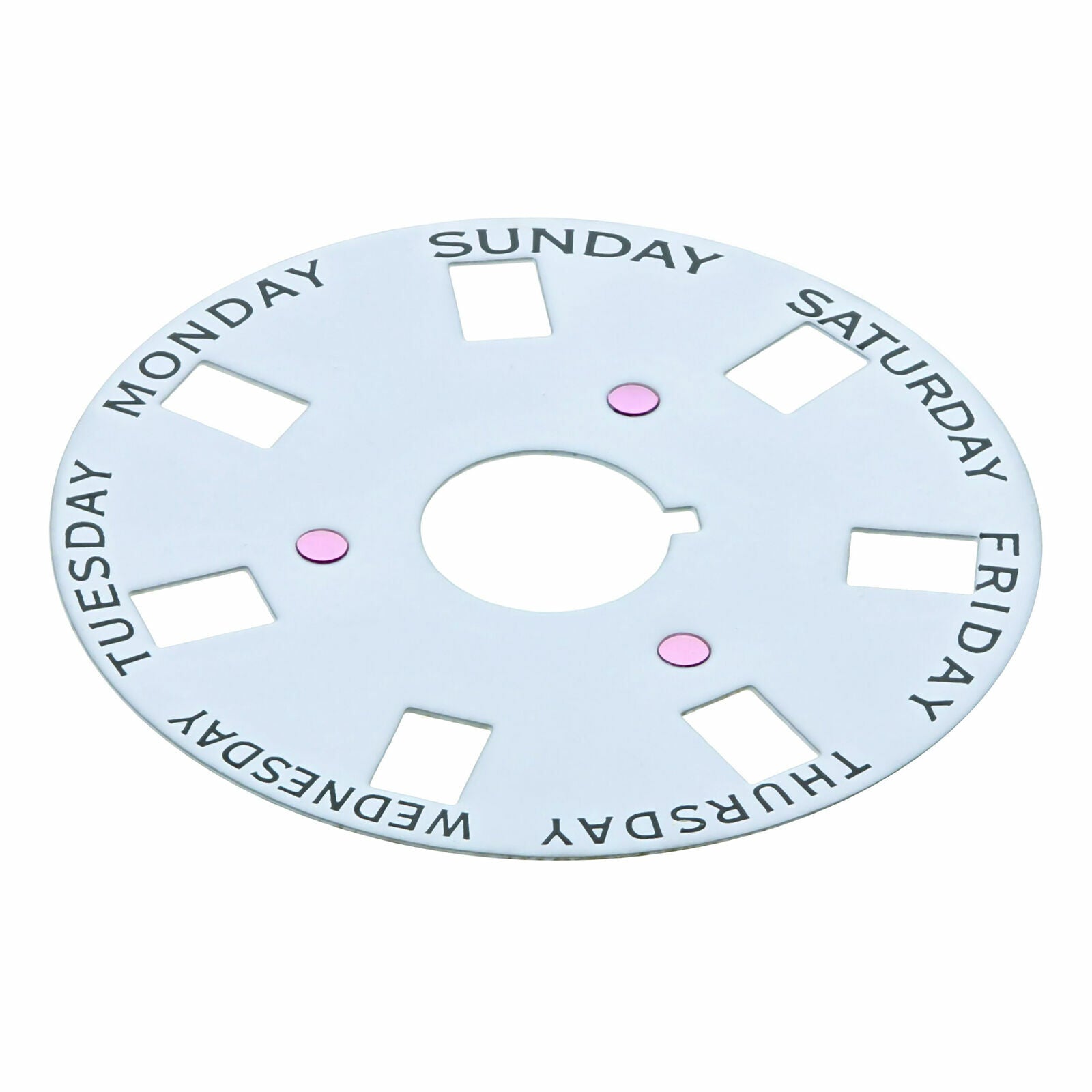 DAY DISC FOR ROLEX PRESIDENT 3055 MOVEMENT WHITE WITH BLACK LETTERS