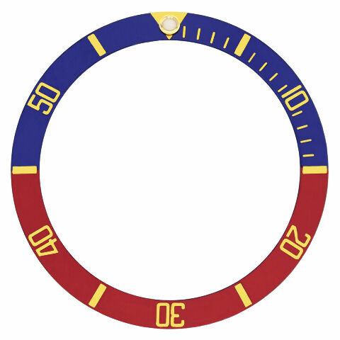 BLUE/RED PEPSI YELLOW SUBMARINER BEZEL INSERT FOR ROLEX 326934, 16800, 16808