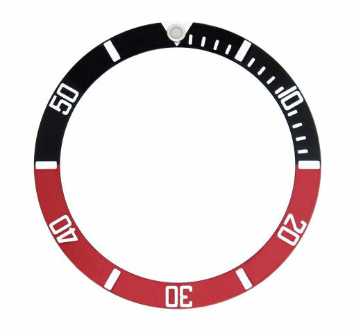 SUBMARINER BEZEL INSERT FOR ROLEX PLASTIC MODEL SUBMARINER 5512, 5513 BLACK/RED