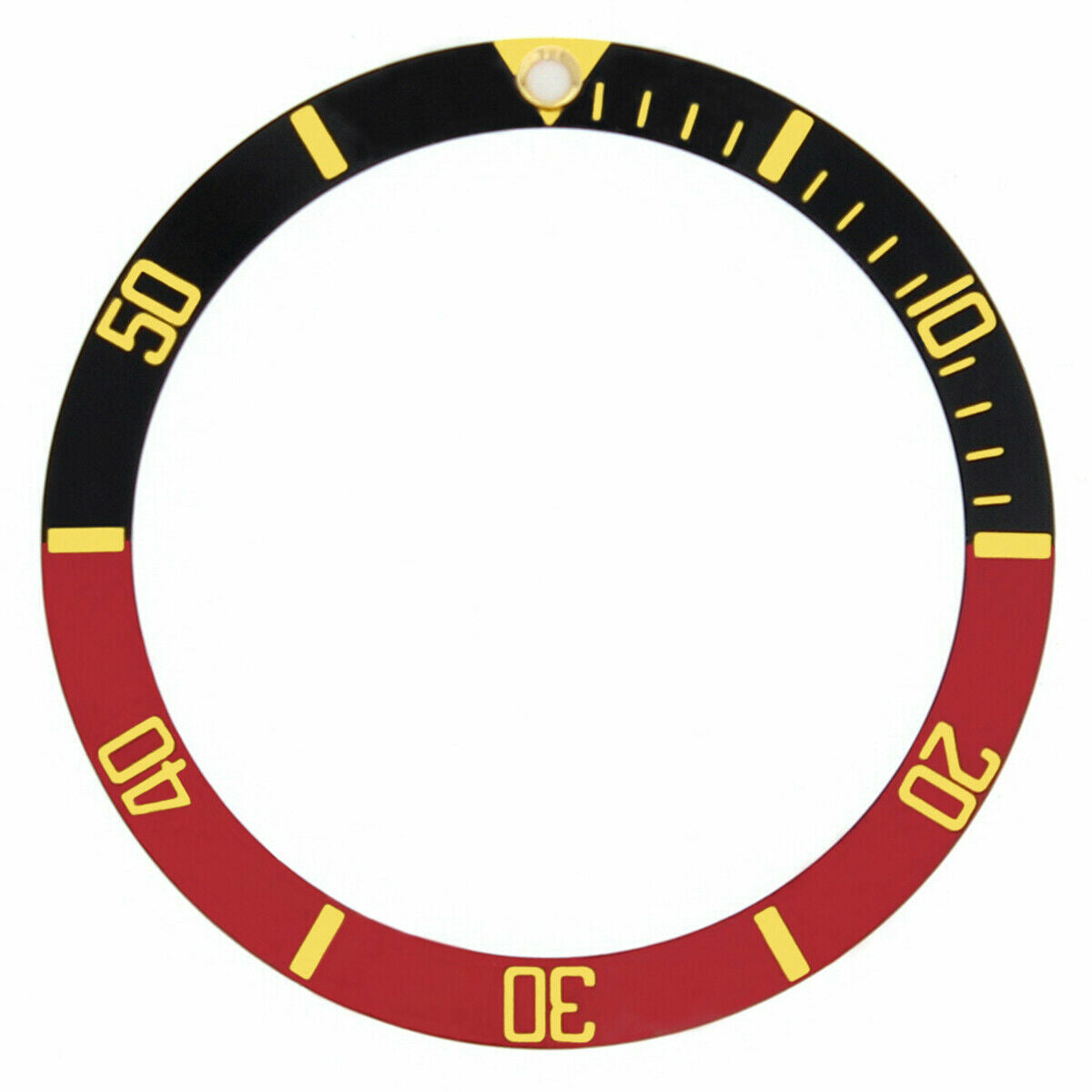 SUBMARINER BEZEL INSERT FOR ROLEX PLASTIC SUBMARINER BLACK/RED GOLD FONT