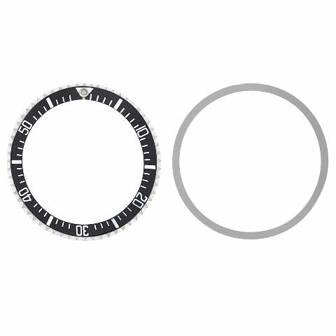 BEZEL AND INSERT ROTATING BEZEL KIT FOR MILITARY SUBMAINER PLASTIC BLACK 5512