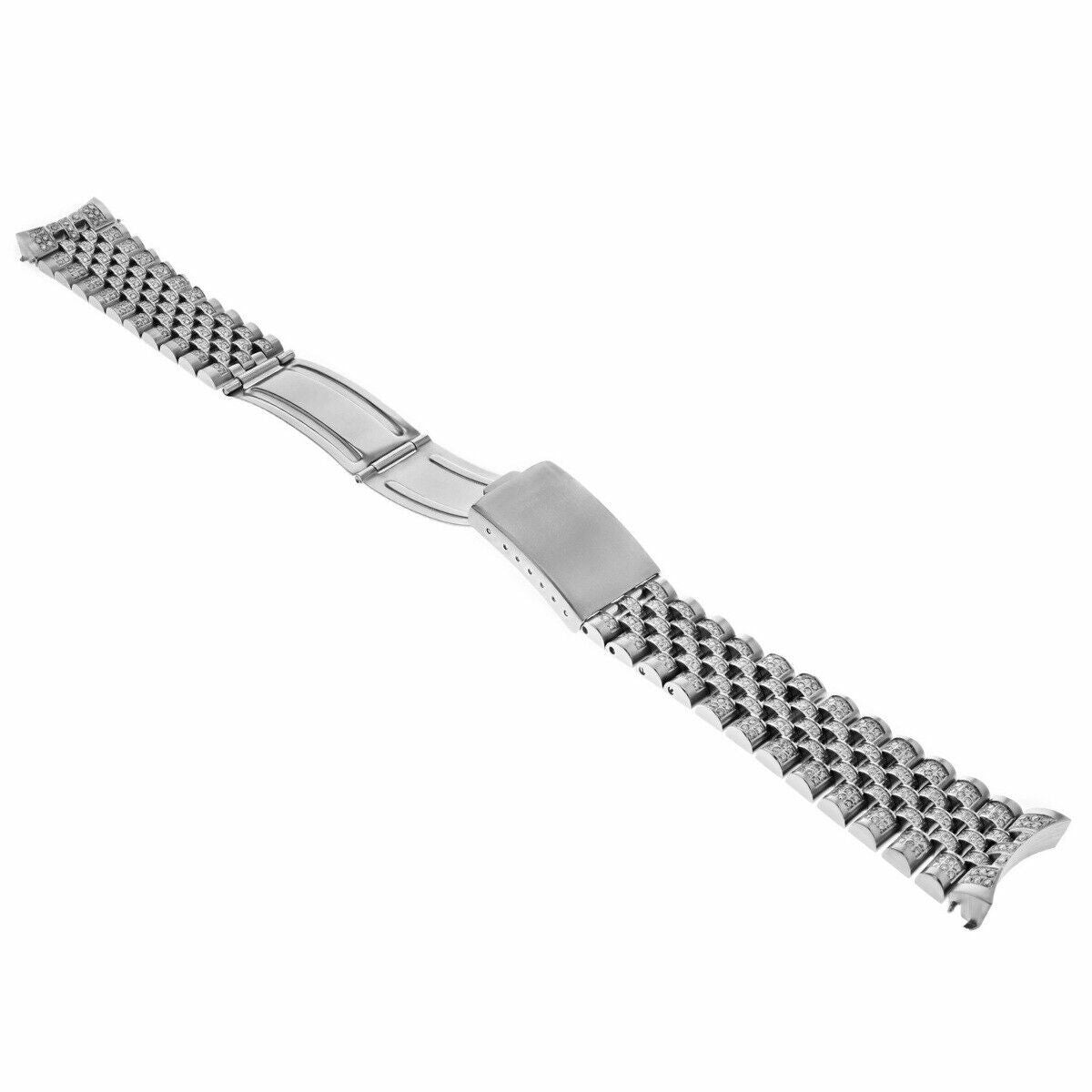 ALL DIAMOND STAINLESS STEEL JUBILEE WATCH BAND FOR ROLEX 36MM DATEJUST 4.65CT