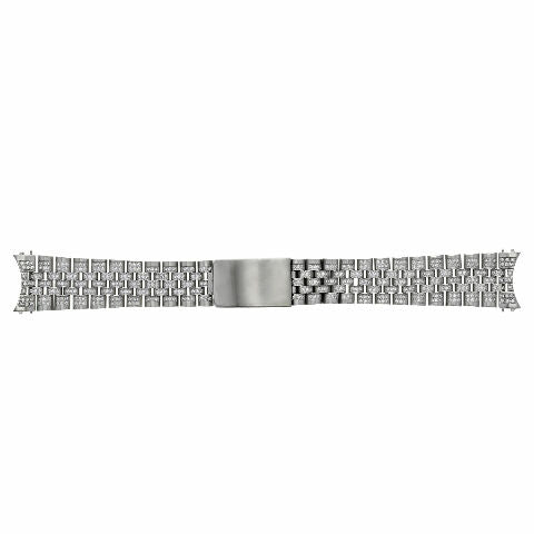 ALL DIAMOND STAINLESS STEEL JUBILEE WATCH BAND FOR ROLEX 36MM DATEJUST 4.65CT