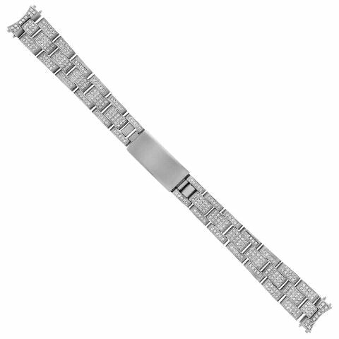 13MM STAINLESS STEEL ALL DIAMOND OYSTER WATCH BAND FOR ROLEX 26MM DATEJUST 2.85C