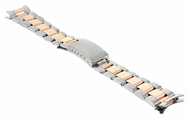 20MM 18K/SS TWO TONE ROSE GOLD OYSTER WATCH BAND FOR ROLEX 20MM DATEJUST 36MM