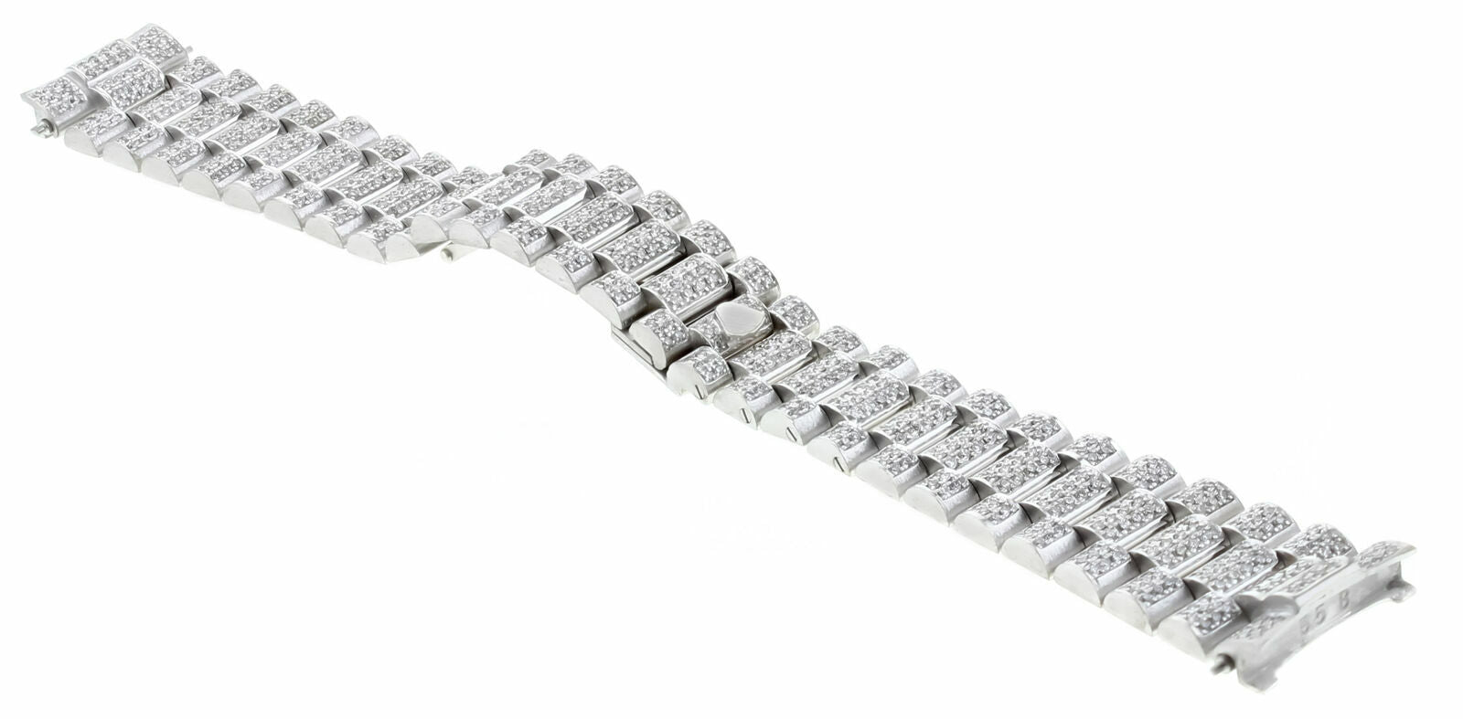 20MM 18KW PRESIDENT WATCH BAND WITH ALL DIAMOND LINKS FOR ROLEX DAY DATE 8CTS