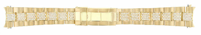 20MM 18K YELLOW OYSTER WATCH BAND FOR ROLEX SUBMARINER 16618, 16808 DC 3.75CTS