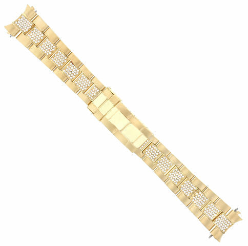 20MM 18K YELLOW OYSTER WATCH BAND FOR ROLEX SUBMARINER 16618, 16808 DC 3.75CTS