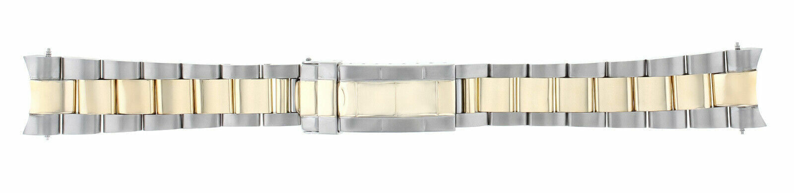 18K/SS OYSTER WATCH BAND STRAP FOR ROLEX GMT MASTER 2 GOLD BUCKLE WITH SOLID END