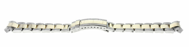 18K/SS OYSTER WATCH BAND STRAP FOR ROLEX GMT MASTER 2 GOLD BUCKLE WITH SOLID END