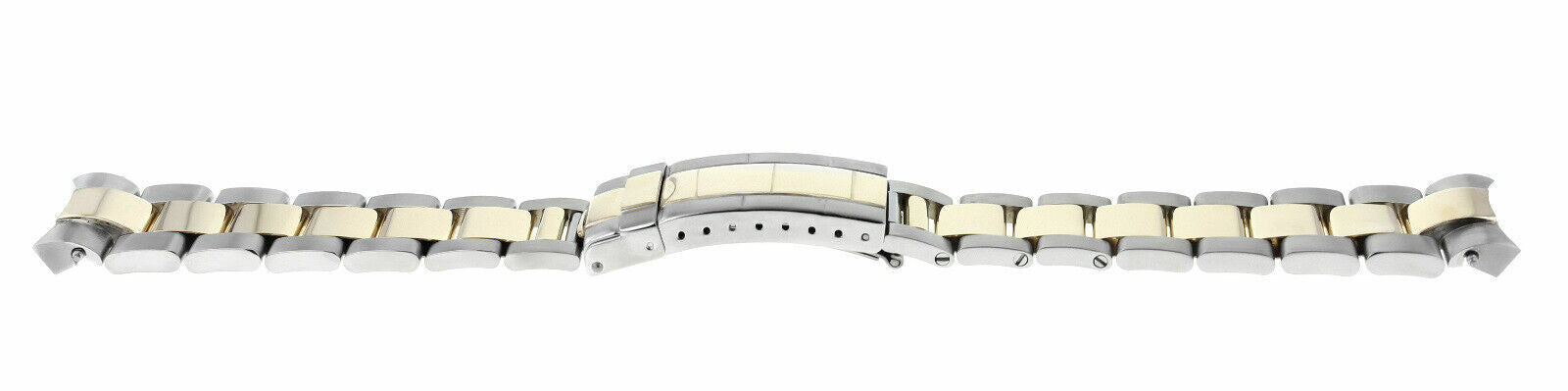18K/SS OYSTER WATCH BAND STRAP FOR ROLEX SUBMARINER GOLD BUCKLE WITH SOLID ENDS