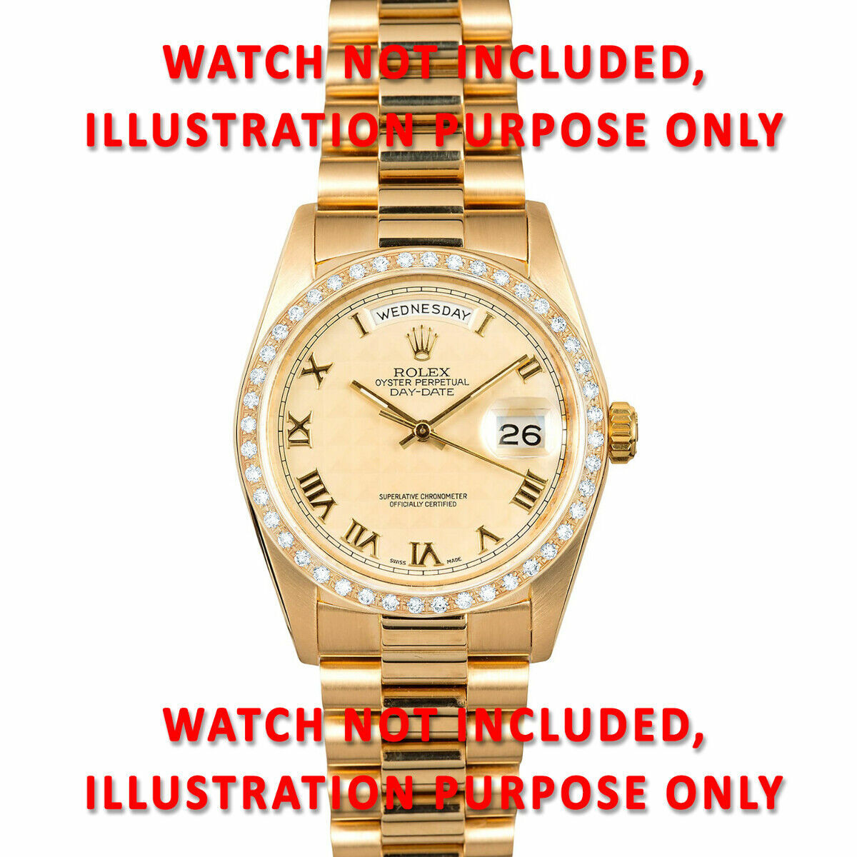 1CT BEAD SET DIAMOND BEZEL 18KY FOR ROLEX DATEJUST, DAY DATE PRES 36MM SUPERIOR