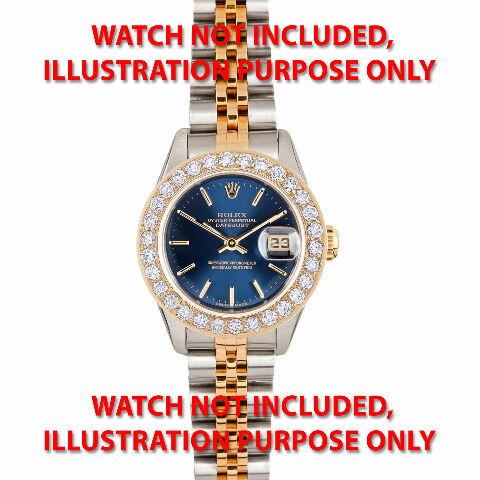 LADIES 1.65CT BEAD SET 18KY DIAMOND BEZEL FOR ROLEX DATE, DATEJUST SUPERIOR