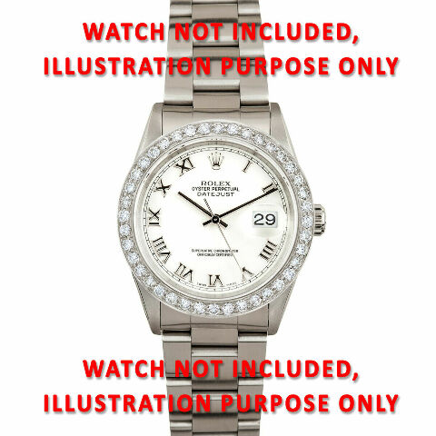 MENS 2CT BEAD SET DIAMOND BEZEL 18KW FOR ROLEX DATEJUST, PRESIDENT 36MM SUPERIOR