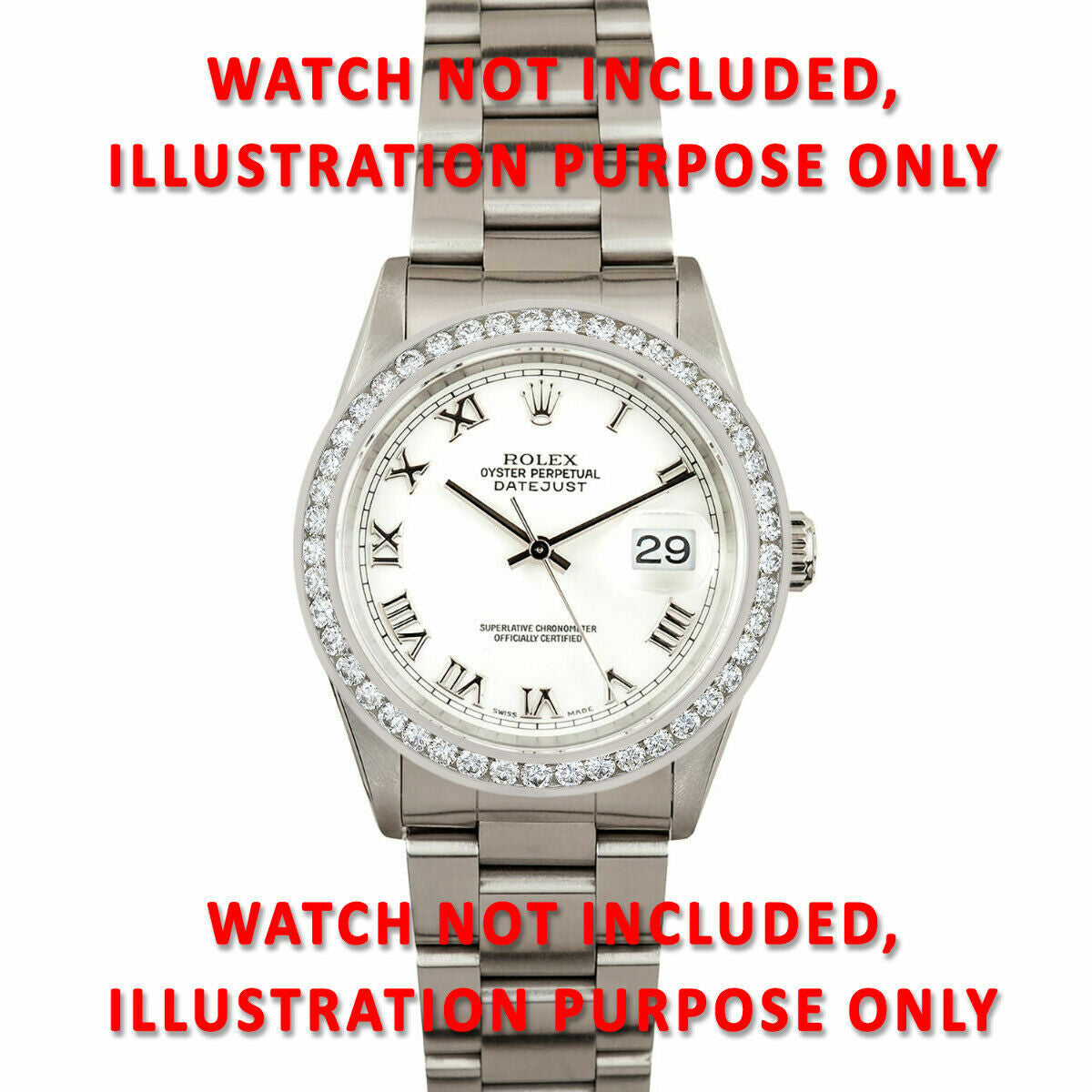 2.30CT CHANNEL SET DIAMOND BEZEL 18KW FOR ROLEX DATEJUST, DAY DATE 36MM SUPERIOR