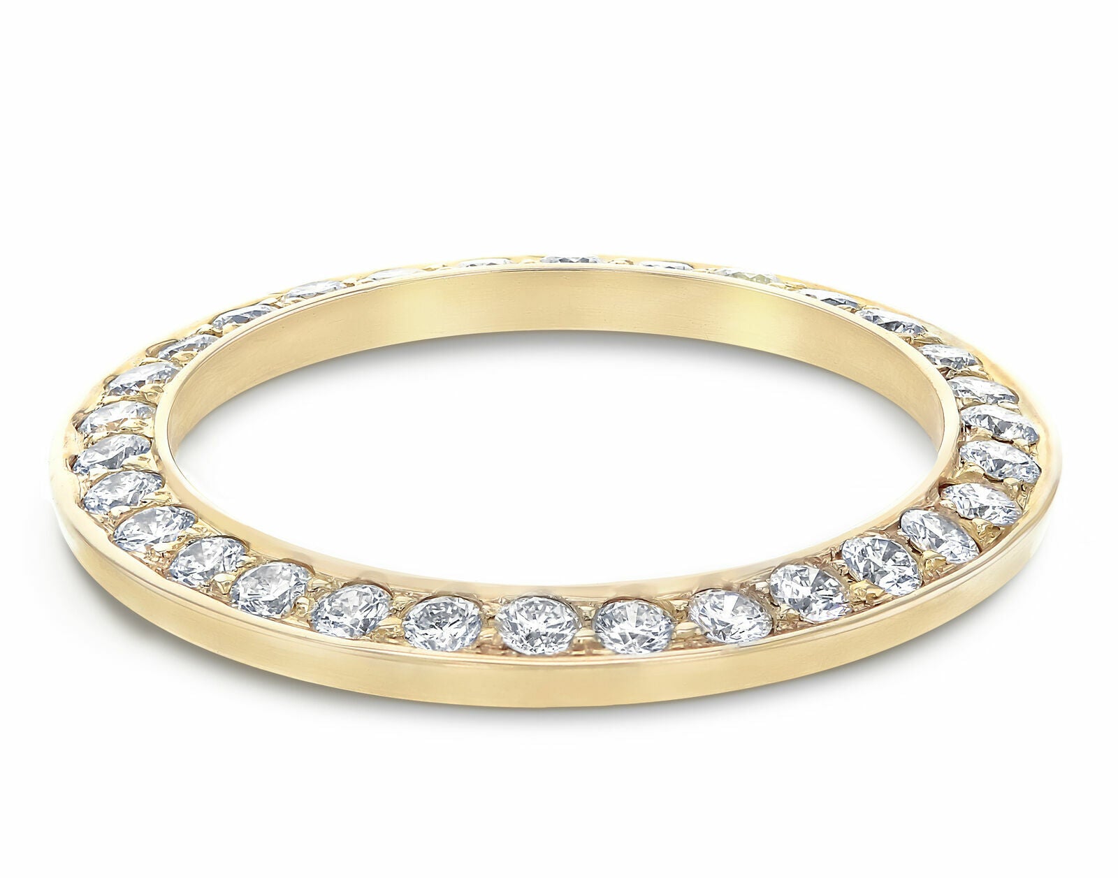 LADIES 1.65CT BEAD SET 18KY DIAMOND BEZEL FOR ROLEX DATE, DATEJUST, PRESIDENT