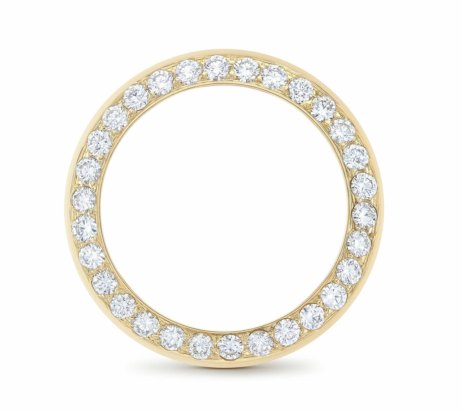 LADIES 1.65CT BEAD SET 18KY DIAMOND BEZEL FOR ROLEX DATE, DATEJUST, PRESIDENT