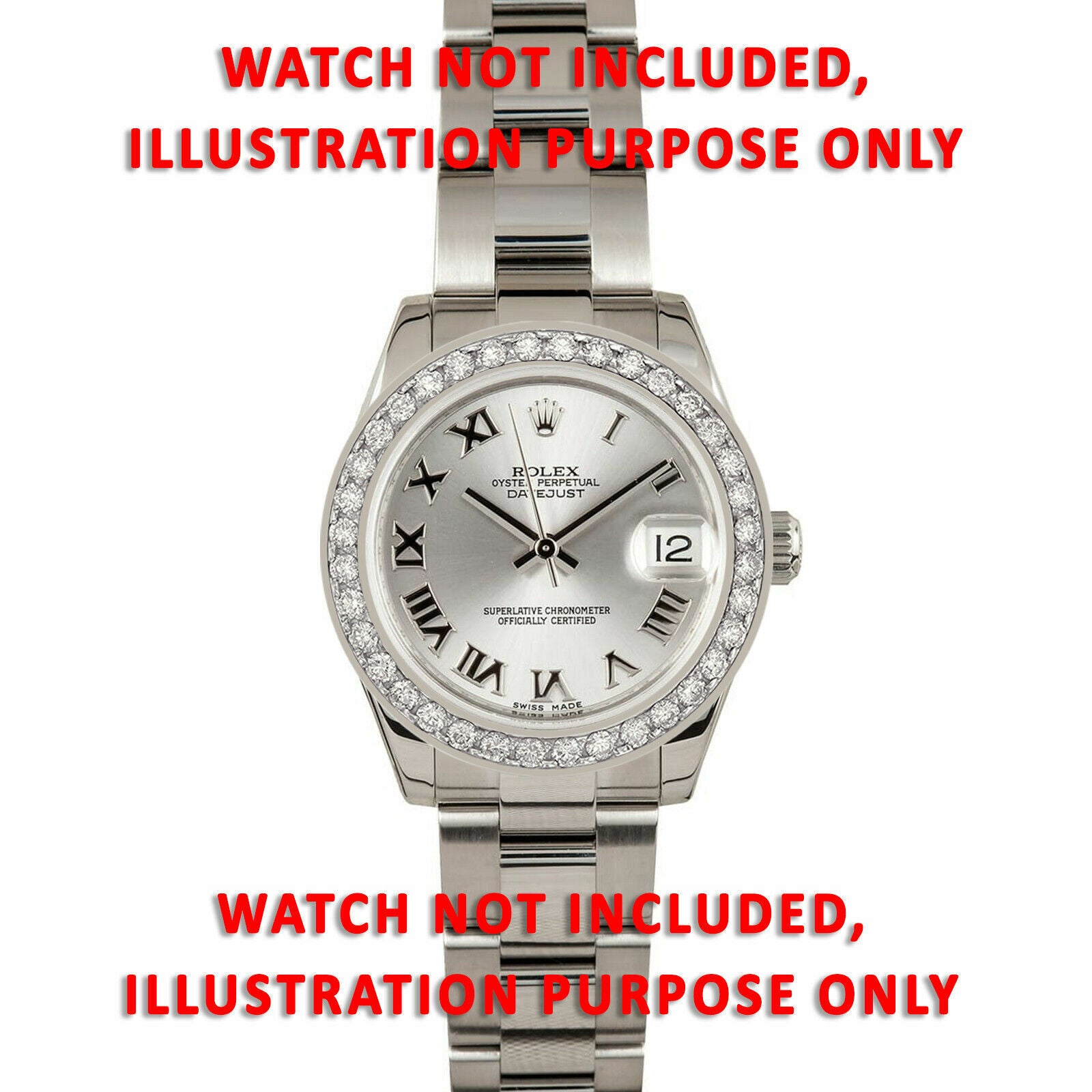 MIDSIZE 1.50CT BEAD SET  PAVE SET DIAMOND BEZEL 14KW FOR ROLEX 31MM DATEJUST