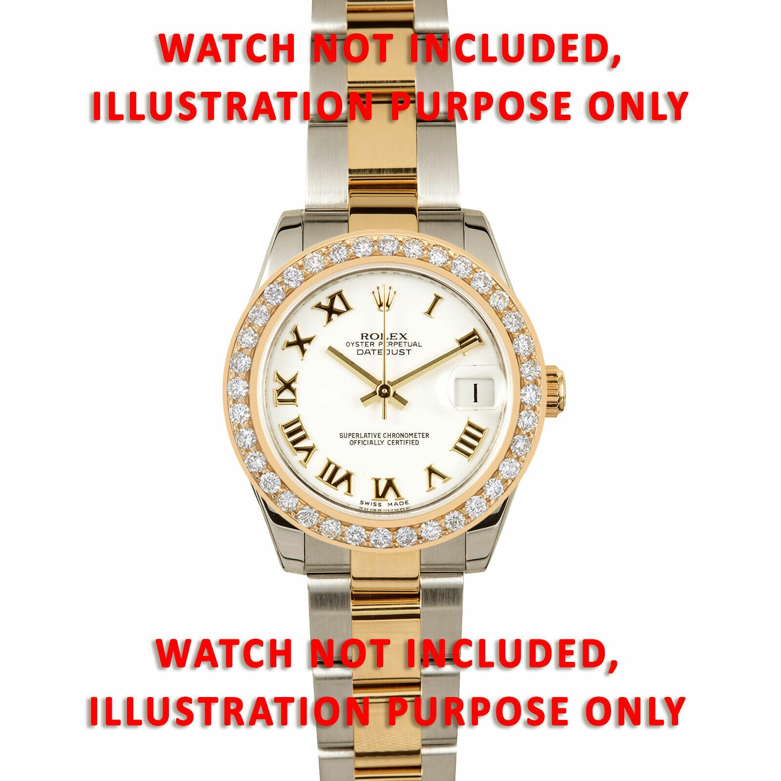 MIDSIZE 1.50CT BEAD SET DIAMOND BEZEL 14K YELLOW GOLD FOR ROLEX DATEJUST 31MM