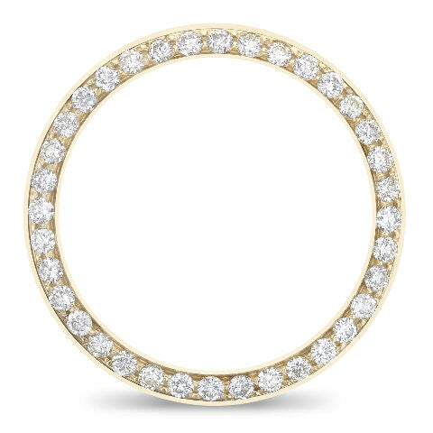 MIDSIZE 1.50CT BEAD SET DIAMOND BEZEL 14K YELLOW GOLD FOR ROLEX DATEJUST 31MM