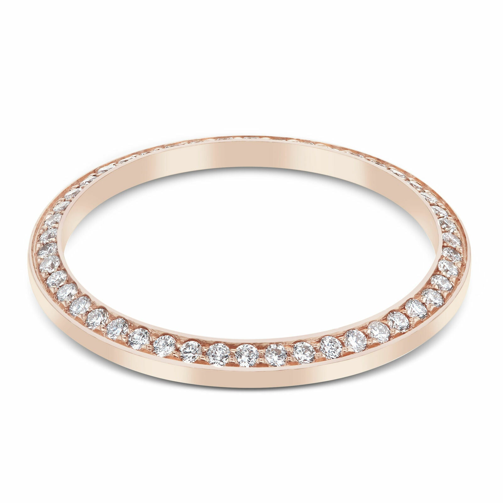 MIDSIZE 1CT BEAD SET DIAMOND BEZEL FOR ROLEX 31MM DATEJUST, PRESIDENT ROSE GOLD
