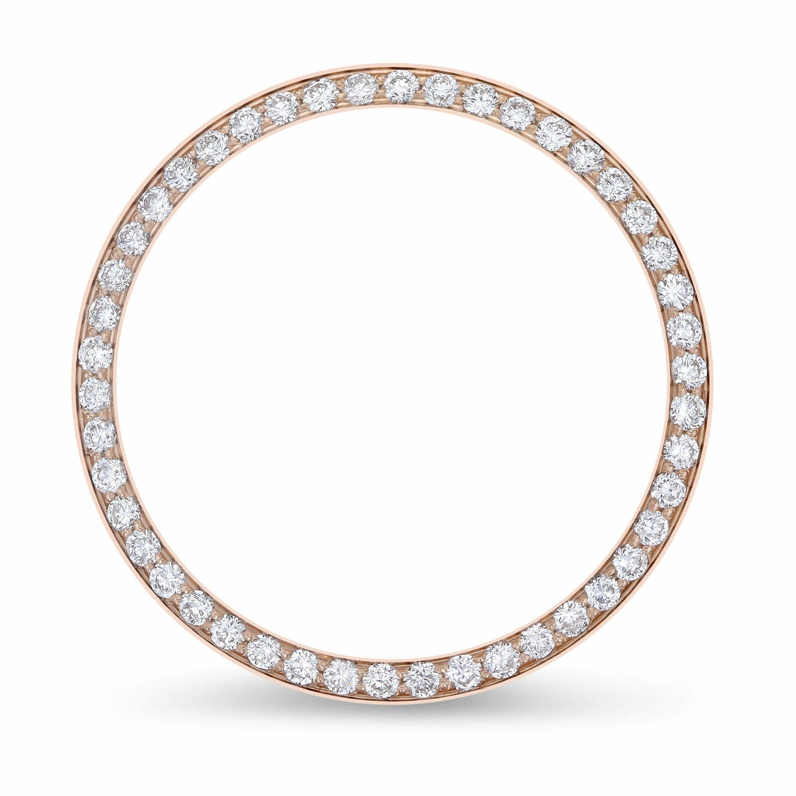 MIDSIZE 1CT BEAD SET DIAMOND BEZEL FOR ROLEX 31MM DATEJUST, PRESIDENT ROSE GOLD