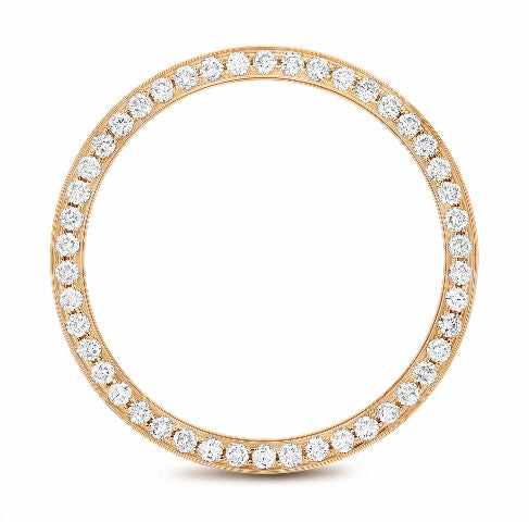 36MM 1.50CT PAVE BEAD SET DIAMOND BEZEL FOR ROSE GOLD ROLEX DATEJUST, PRESIDENT