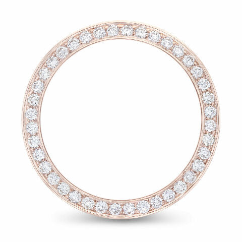 36MM 2CT BEAD SET DIAMOND BEZEL 14K ROSE GOLD FOR ROLEX 36MM DATEJUST, PRESIDENT