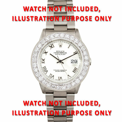 4.75CT BEAD SET DIAMOND BEZEL PART 14KW FOR ROLEX 36MM DATEJUST, PRESIDENT WATCH