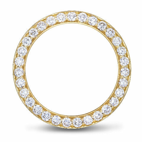 4.75CT BEAD SET DIAMOND BEZEL 14K YELLOW FOR ROLEX 40MM SUBMARINER, GMT MASTER 2
