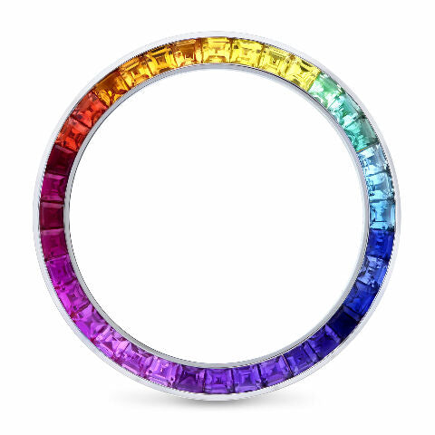 3CT SYNTHETIC RAINBOW BEZEL FOR ROLEX DAYTONA, SUBMARINER, GMT, YACHTMASTER 40MM