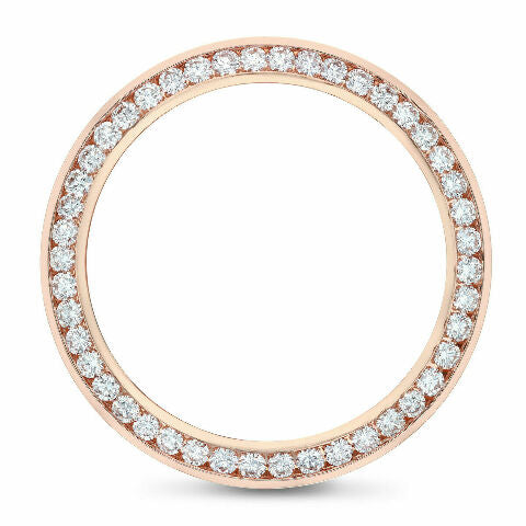 3.15CT CHANNEL DIAMOND BEZEL FOR ROLEX DATEJUST 2 41MM ROSE GOLD 116301, 116331