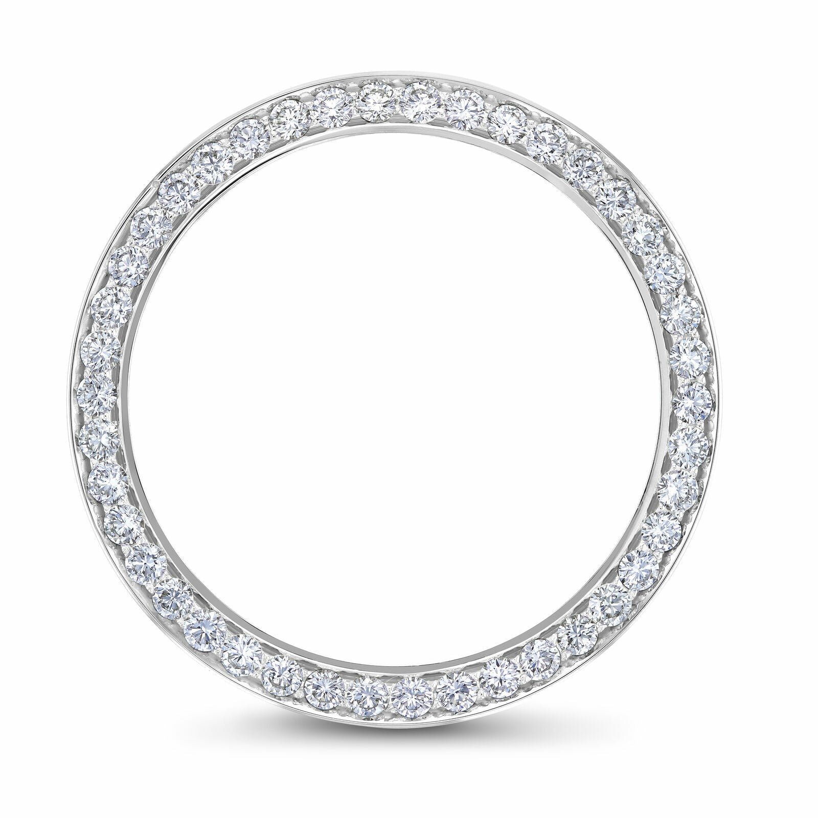 3CT PAVE BEAD SET DIAMOND BEZEL 18KW FOR ROLEX DATEJUST 2 41MM 116300, 116334