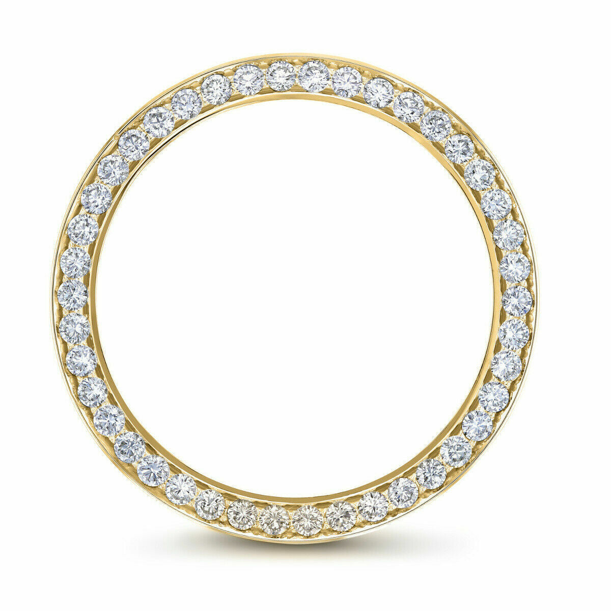 3CT PAVE BEAD NATURAL DIAMOND BEZEL 18KY ROLEX DATEJUST 2 218238 218348 218398