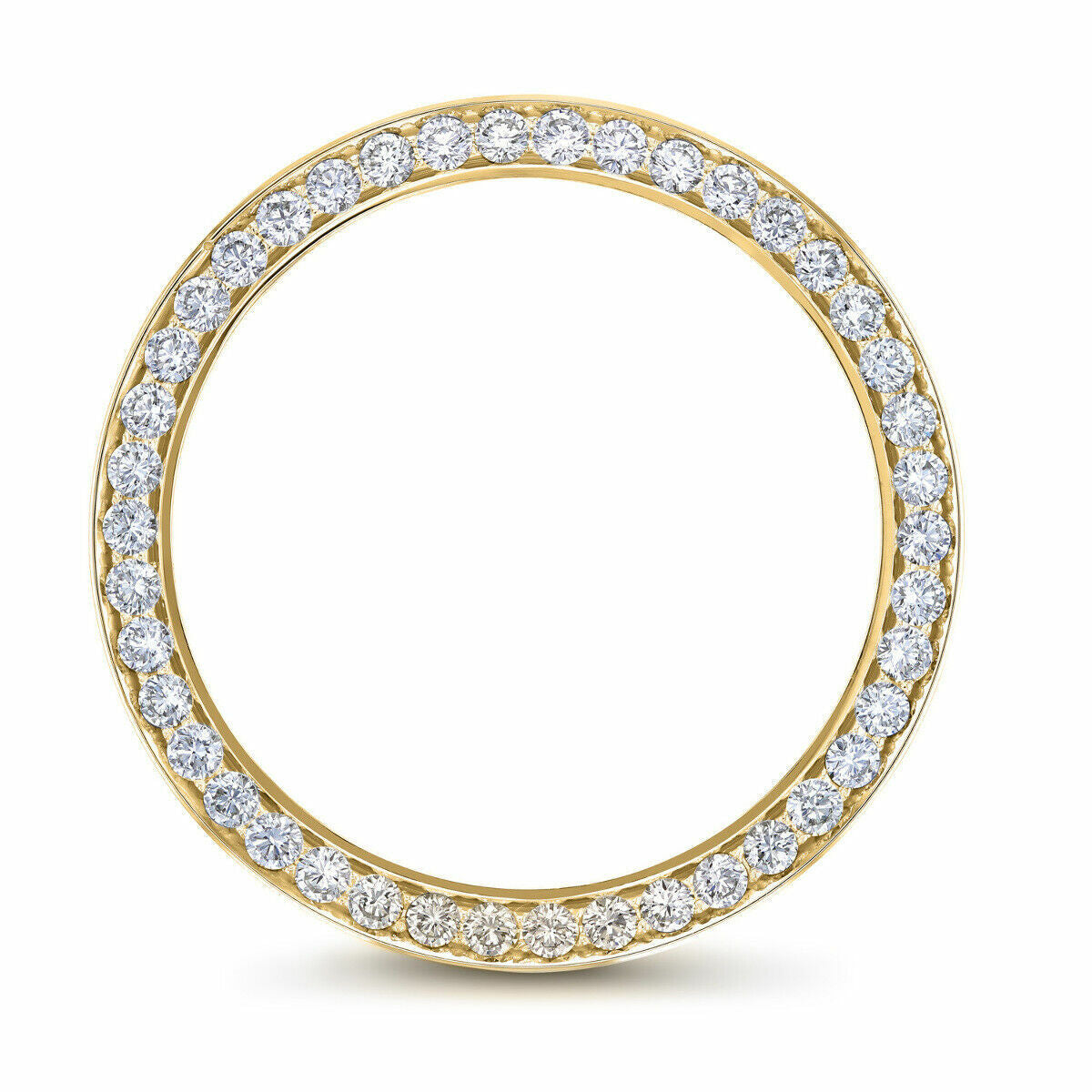 3CT PAVE BEAD SET DIAMOND BEZEL 18KY FOR ROLEX DATEJUST 2 41MM 116303, 116333