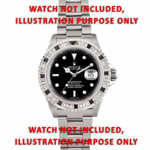 MENS 5.50CT BLACK ONYX AND DIAMOND BEZEL FOR ROLEX SUBMARINER, GMT MASTER 2