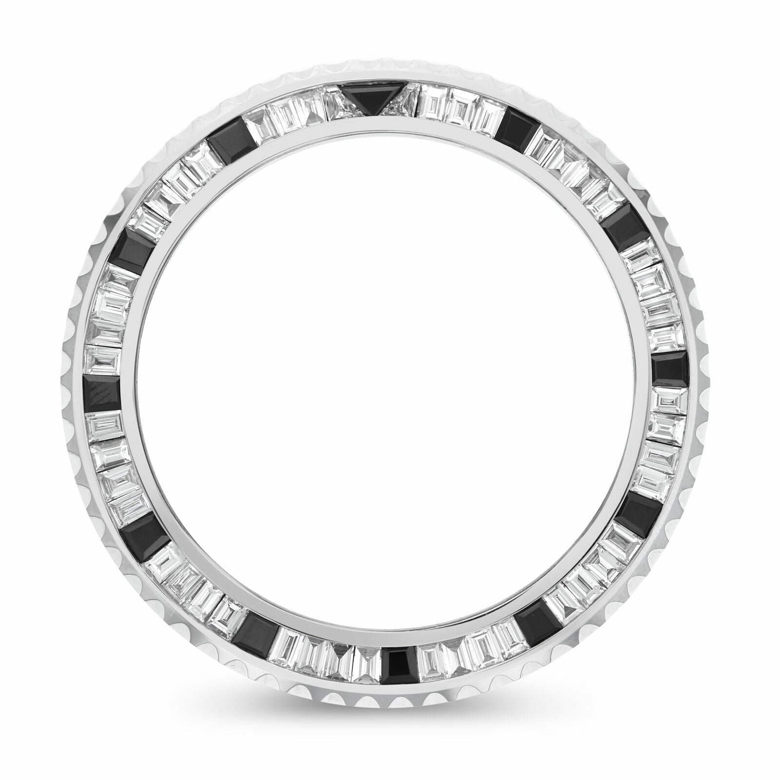 BLACK ONYX AND NATURAL DIAMOND BEZEL FOR ROLEX MASTER 2 16610 16800 11610 116619