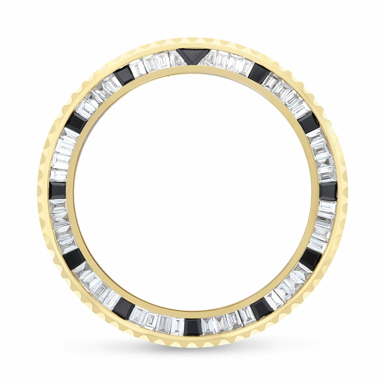 MENS BLACK ONYX AND NATURAL DIAMOND BEZEL FOR ROLEX SUBMARINER 18KY 16613, 16618