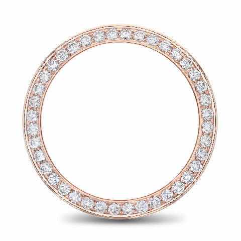 BEAD SET DIAMOND BEZEL 14K ROSE GOLD FOR ROLEX 36MM DATEJUST, PRESIDENT DAY DATE