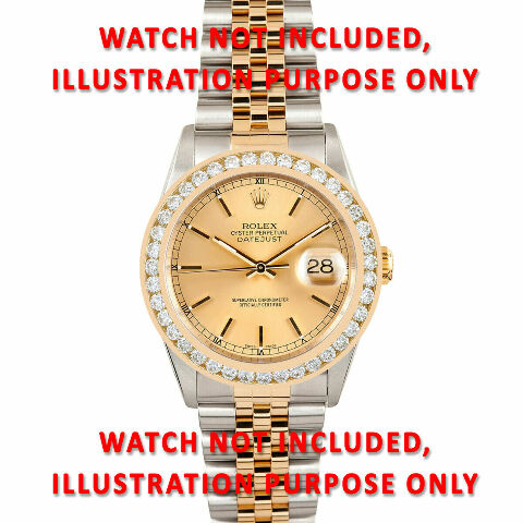 3CT CHANNEL DIAMOND BEZEL 14KY FOR ROLEX YACHTMASTER, THUNDERBIRD, TURN O GRAPH